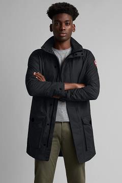 Chamarras Canada Goose Hombre México - Crew Trench Rompevientos Negros ND8265704